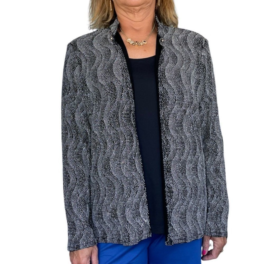‎OPEN METALLIC GEOMETRIC DESIGN JACKET